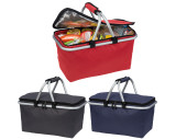 Foldable polyester shopping basket with insulating function