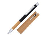 Aluminium push pen with bamboo gripzone